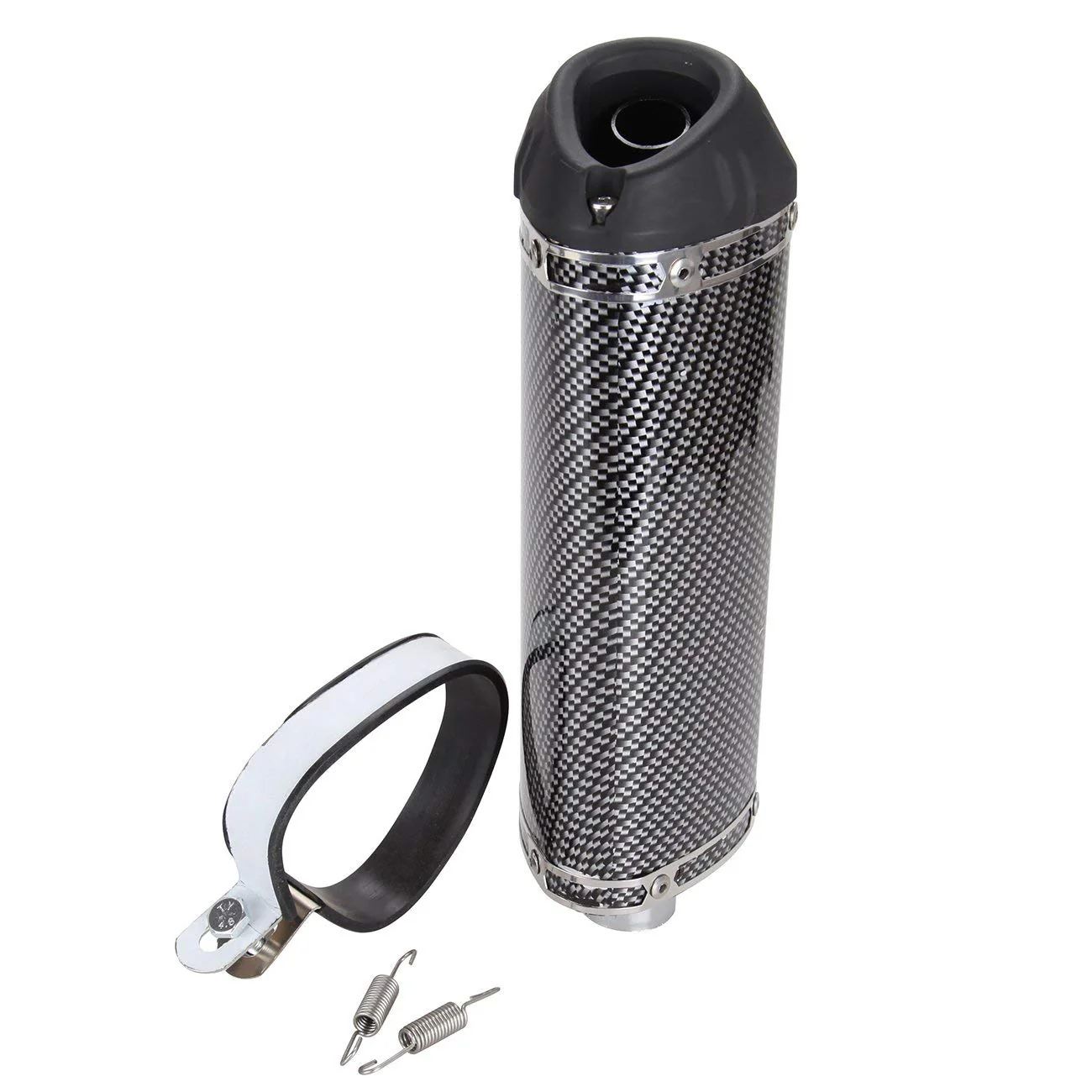 Carbon Fiber 38mm Motorcycle Scooter Exhaust Muffler Pipe W/ Movable Silencer - Image 3