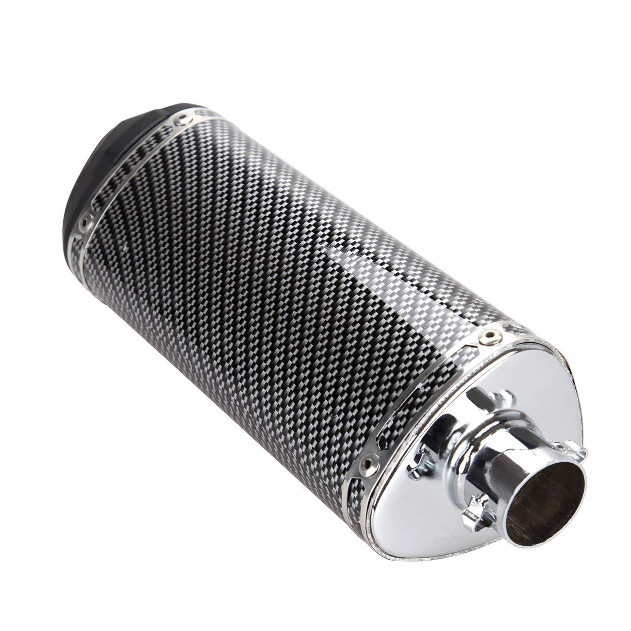 Carbon Fiber 38mm Motorcycle Scooter Exhaust Muffler Pipe W/ Movable Silencer - Image 5