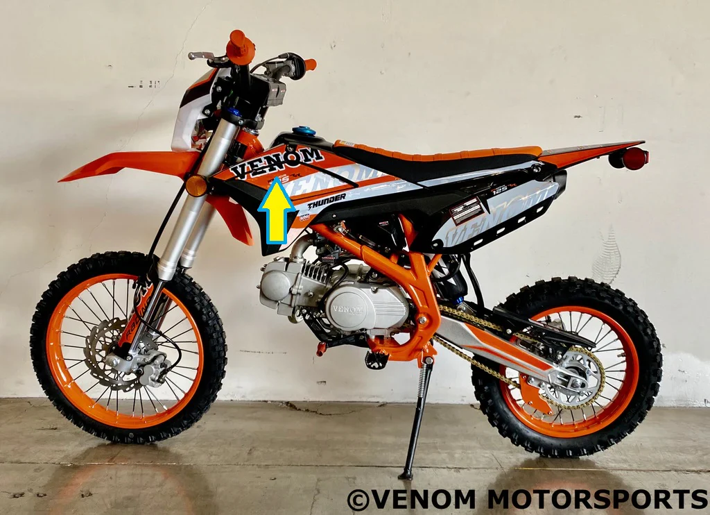 Venom Thunder 125cc Dirt Bike | Front Left Plastic (304002008001) - Image 5