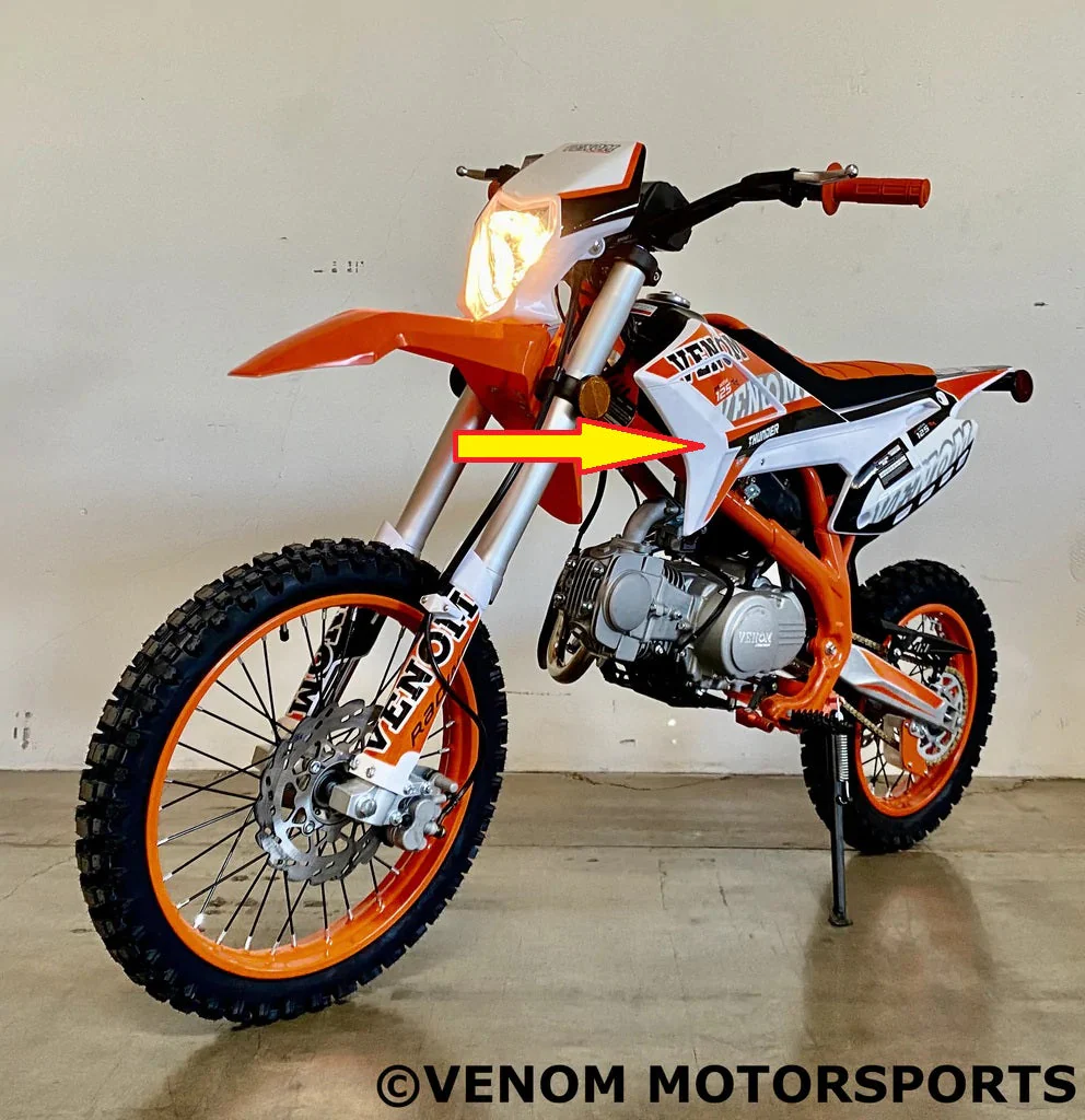 Venom Thunder 125cc Dirt Bike | Left Tank Guard (301055002001) - Image 6
